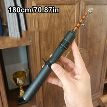 (180cm/70.87in, Casting) Premium Carbon Fiber Telescopic Lure Fishing Rod - Medium-Fast Action, 5.51ft/5.91ft/6.50ft Collapsible (30-70cm)
