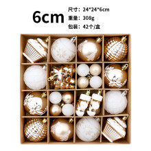 (Champagne golden white) Christmas Decorations Red, Green And Gold 42 Fine Painted Christmas Ball Set