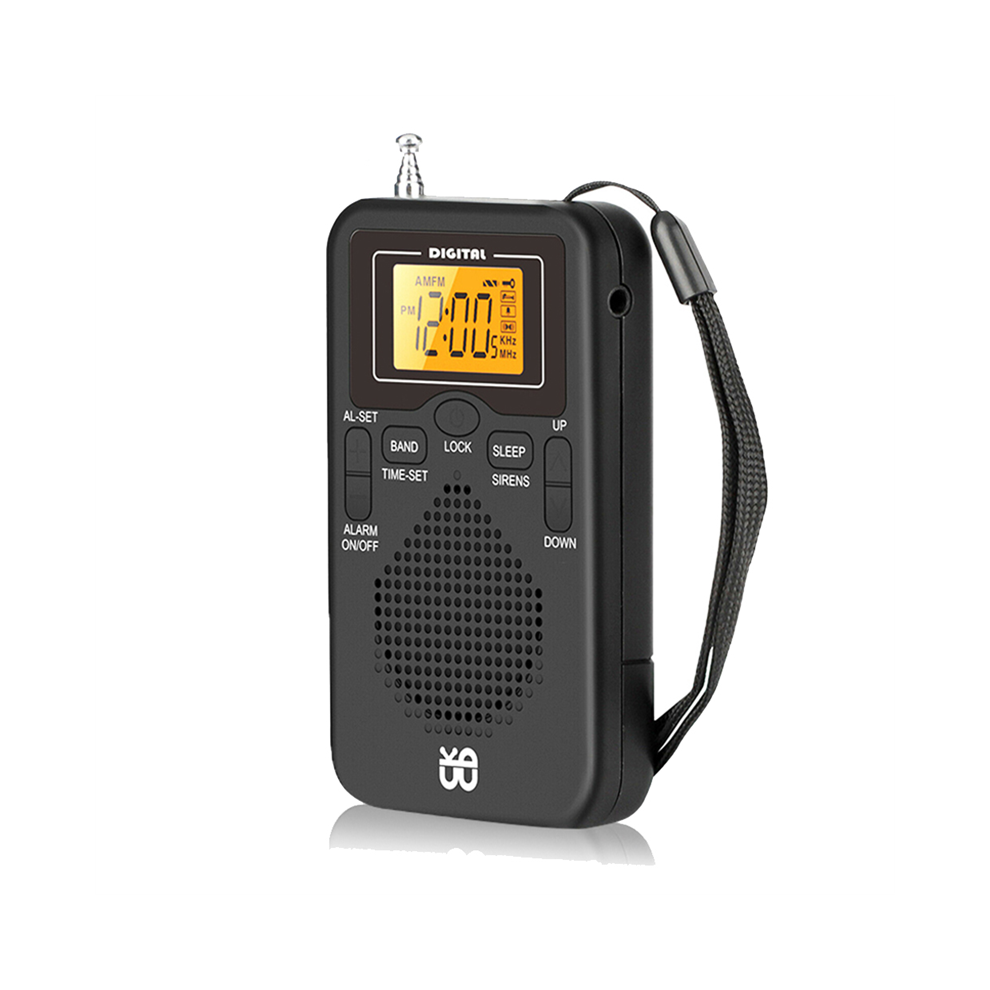 Am Fm Weather Radio Pocket Lcd Screen Digital Alarm Clock 4853436283099
