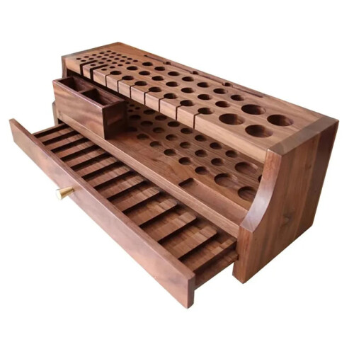 Premium Black Walnut Leather Tool Rack: Multi-Functional DIY Handmade Storage for Leather Carving Tools