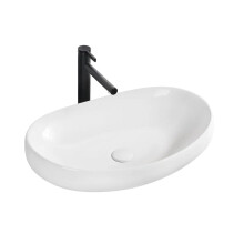 Moderner minimalistischer ovaler Keramik - Waschtisch - eleganter Inter - Platform Art Pool Waschbeckenständer