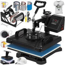 Versatile 12x15 Inch Digital Swing Away Heat Press Machine - 5-in-1, 6-in-1, 8-in-1 Options for T-Shirt Printing