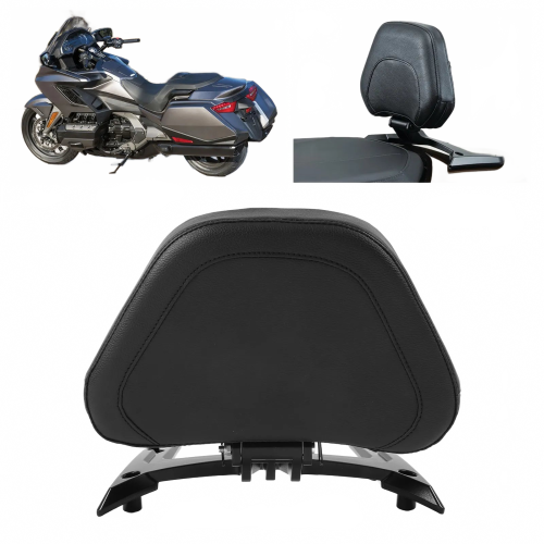 Premium Black Leather Passenger Backrest with Bracket for Gold Wing Automatic DCT (2018-2021)