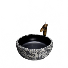 Elegantes Blau - Weißes Porzellan - Keramikbecken – Chinesische Retro - Kunst Waschbecken für Zuhause/Badezimmer