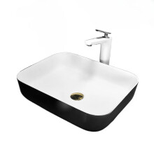 Nordic Rectangular Ceramic Washbasin - Simple Style Bathroom Basin & Accessories Set