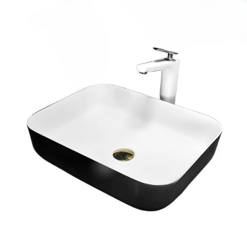 Nordic Rectangular Ceramic Washbasin - Simple Style Bathroom Basin & Accessories Set