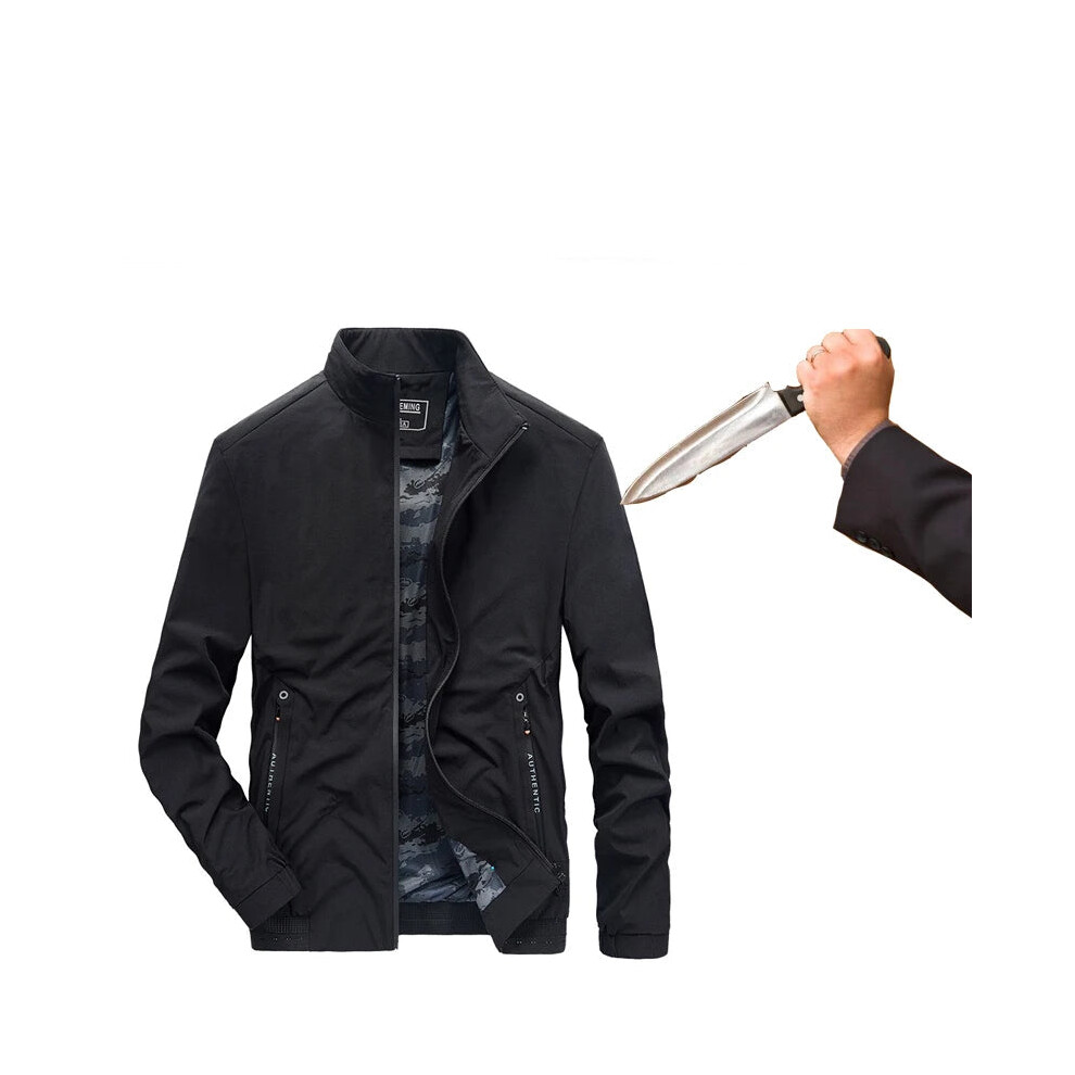 4XL Plus Size Anti-Hacking Business Jacket - Self-Defense, Anti-Cut, Hidden Safety Features for Police & FBI