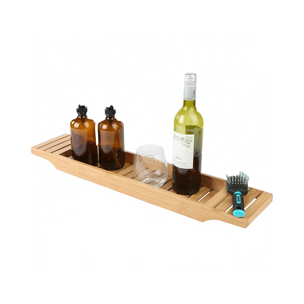 Luxury Bamboo Bathtub Tray: Waterproof Bath Board with Storage Compartments