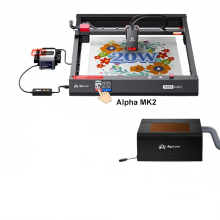 Algolaser Alpha MK2 CNC Laser Engraver & Cutter - 20W Air-Assist Metal & Woodworking Machine