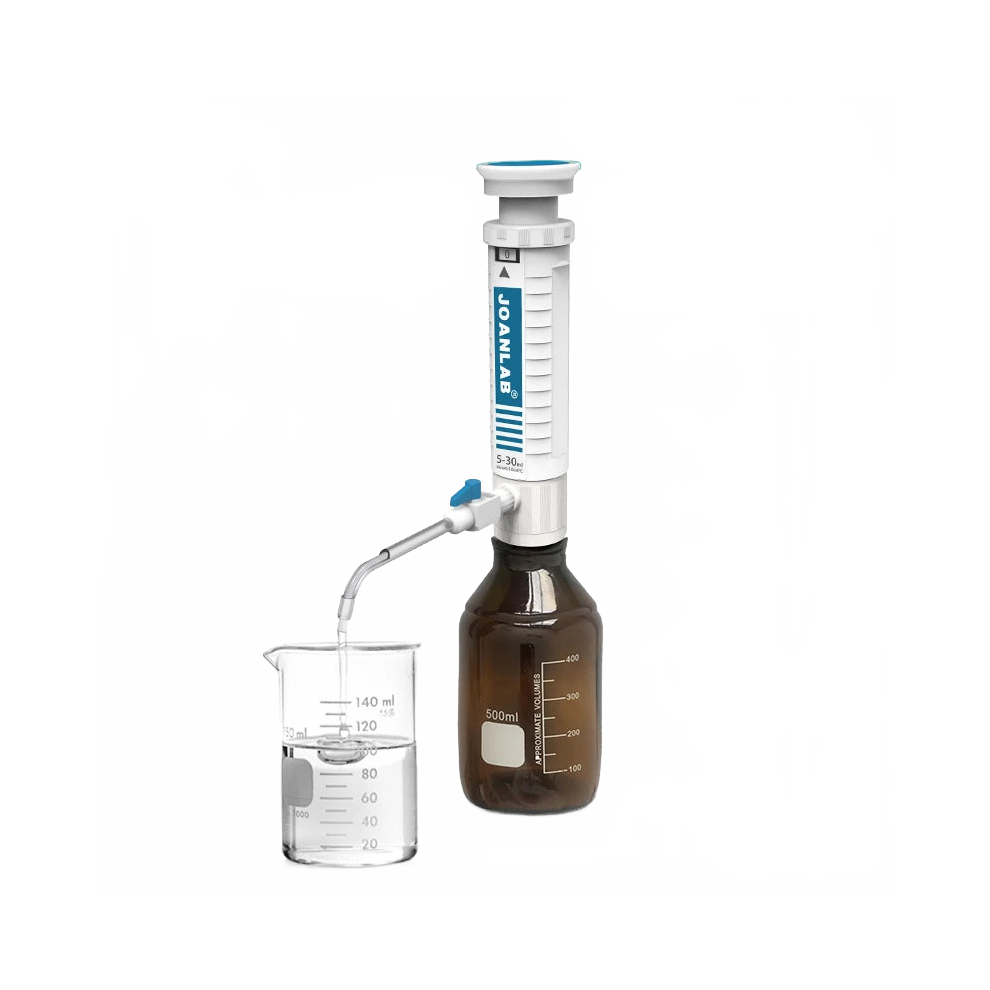 JoanLab Adjustable Bottle Top Dispenser - Autoclavable Quantitative Lab Equipment with Bottle