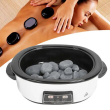 27-Piece Lava Basalt Massage Stone Heater Set for Stress & Back Pain Relief - I for Beauty Salons & Spas
