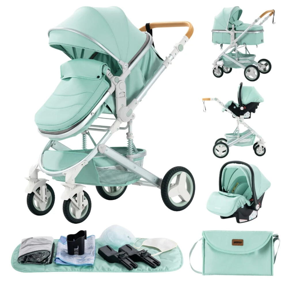 Luxurious 3-in-1 Portable Baby Stroller with High Landscape Aluminum Frame - Foldable Pram for Newborns and Infants