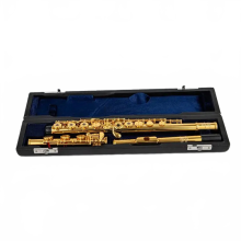 USA Powell PS705 24K Goud-Gepolijste Professionele C Tune Fluit - 17 Open Gat Ontwerp
