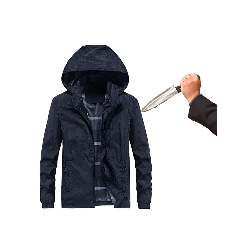 Stab-Proof & Anti-Cut Police Fbi Spring Jacket - Casual Plus Size With Removable Hood 313024814837