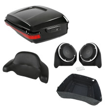 Premium Motorfiets Toerpack Koffer met Rugsteun, Speakers en Licht voor Harley Touring Modellen (2014-2024)