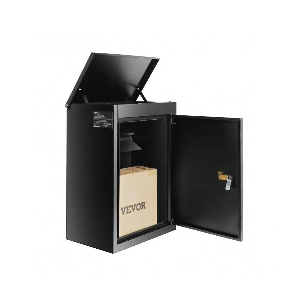 Secure Galvanized Steel Wall-Mount Package Delivery Box With Coded Lock & Anti-Theft Baffle, Waterproof Mailbox For Porch Or Curbside 726084344341