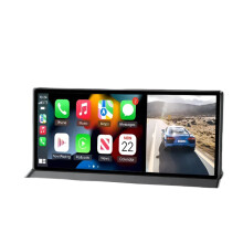 4K 11.3 Car Mirror DVR with Wireless CarPlay & Android Auto, Rear Camera, and Navigation Screen