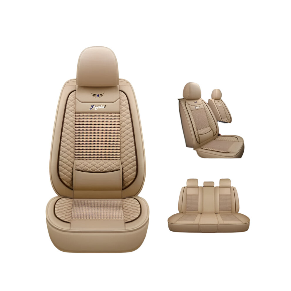 Premium Leather Pu Car Seat Covers For Hyundai Models - Sonata, Elantra, Tucson, I30, Ix35, Ix25, Mistra, Verna, Santafe, Encino - Set Of 5 7445048354334
