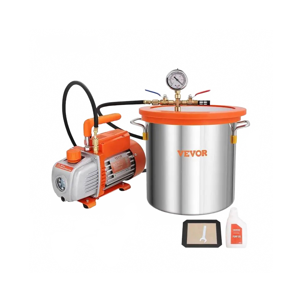 Premium Vacuum Chamber Kit With 3 & 5 Gallon Capacity And 3/5 Cfm Pump - Tempered Glass Lid For Wood Stabilization & Diy Epoxy Projects 726084732858