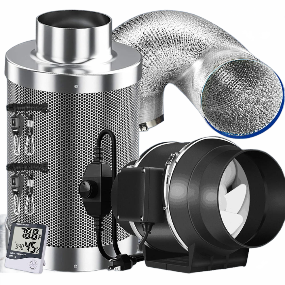 Adjustable Speed Fan Grow Tent Air Purification Kit With Activated Carbon For Odor Filtration In Greenhouses And Grow Boxes 313087981996