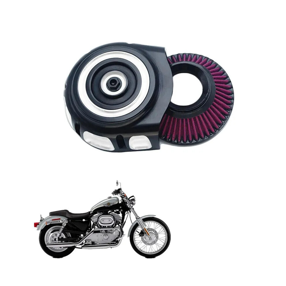 Vintage Cnc Aluminum Chrome Air Filter Intake Cleaner Kit For Harley Sportster Xl 883/1200 (2007 & Up) 7445041112139