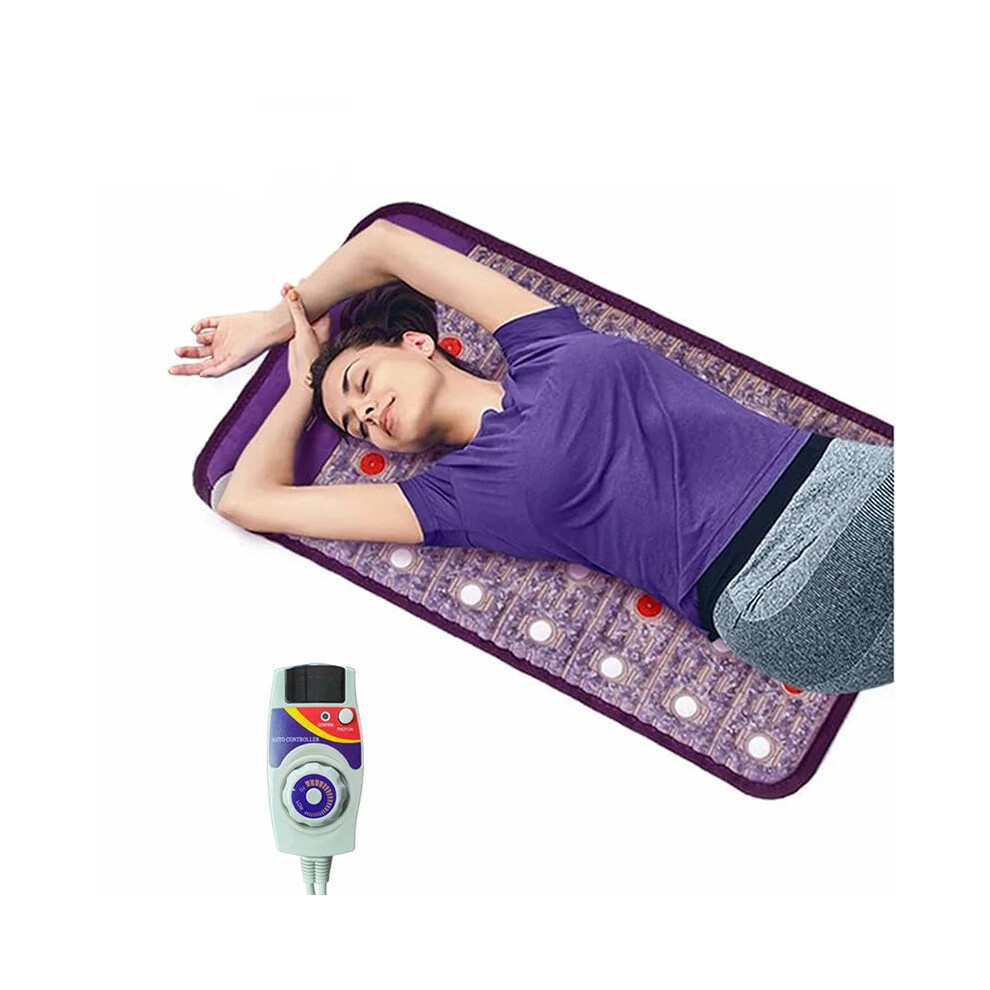 Amethyst & Tourmaline Far Infrared Heat Pad - Relax Muscles & Relieve Fatigue With Crystal Negative Ions 313105287260