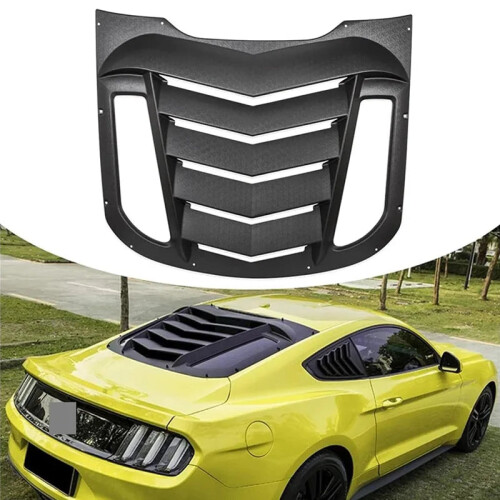 Matte Black ABS Rear Window Louvers for Ford Mustang 2015-2023 Compatibility