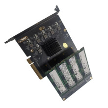 High-Speed PCIe naar Dual NVMe SSD-uitbreidingskaart met ASM2824-controller - 64 Gbps overdrachtssnelheid, ondersteunt 4-schijf soft array