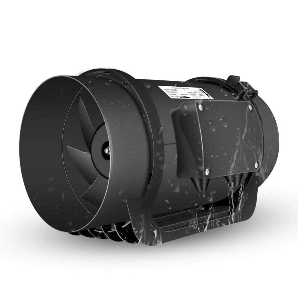 8-Inch Inline Duct Fan With 0-10V Pwm Variable Speed Controller - Efficient Bathroom Exhaust Ventilator With Ec Motor By Hon Guan 7445040785747
