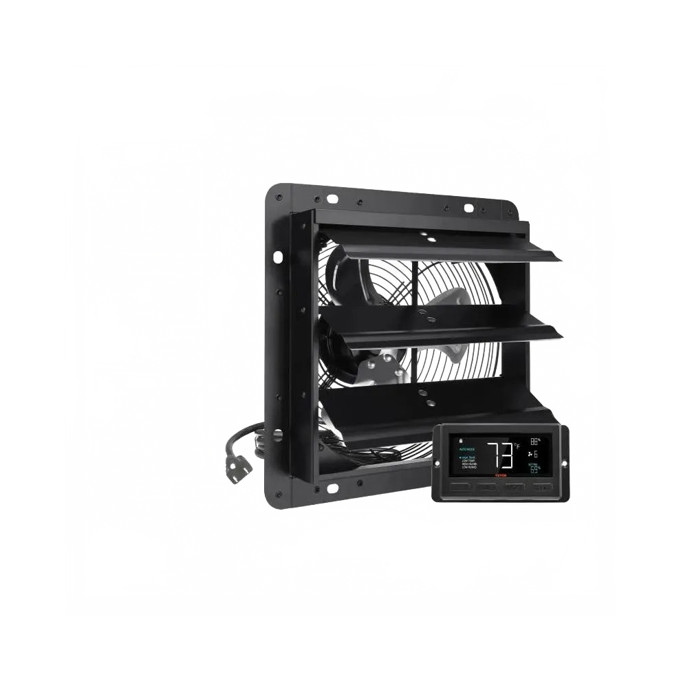 Etl Listed Shutter Exhaust Fan With Temperature & Humidity Controller For Optimal Ventilation And Cooling In Greenhouses, Garages, And Sheds 726084909397