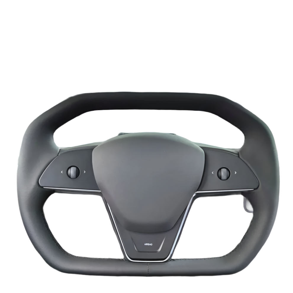 Hawknavi Cybertruck Yoke Steering Wheel For Tesla Model Y & Model 3 (2017-2023) - Nappa Leather Heated Hexagon Handle 726084544093