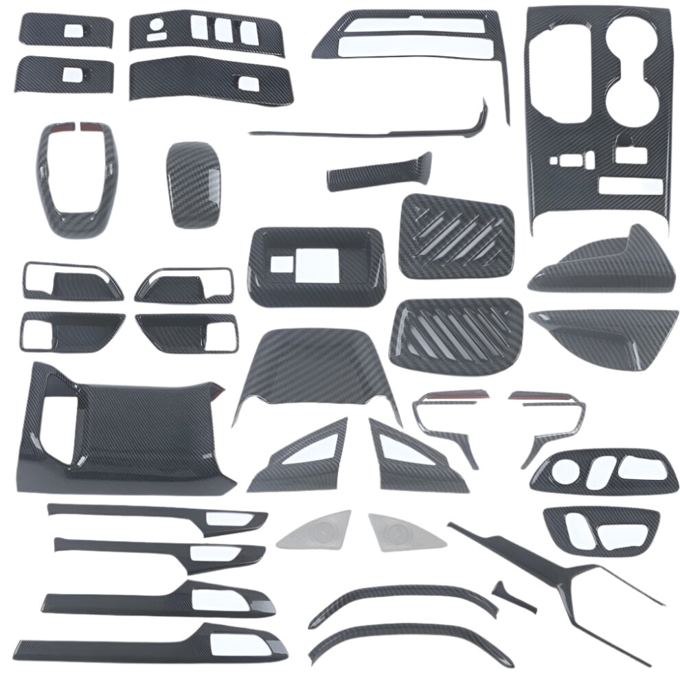 Toyota Highlander 2020-2021 Carbon Fiber Look Dash Trim Kit - 37-Piece Car Accessory Set 705353578540