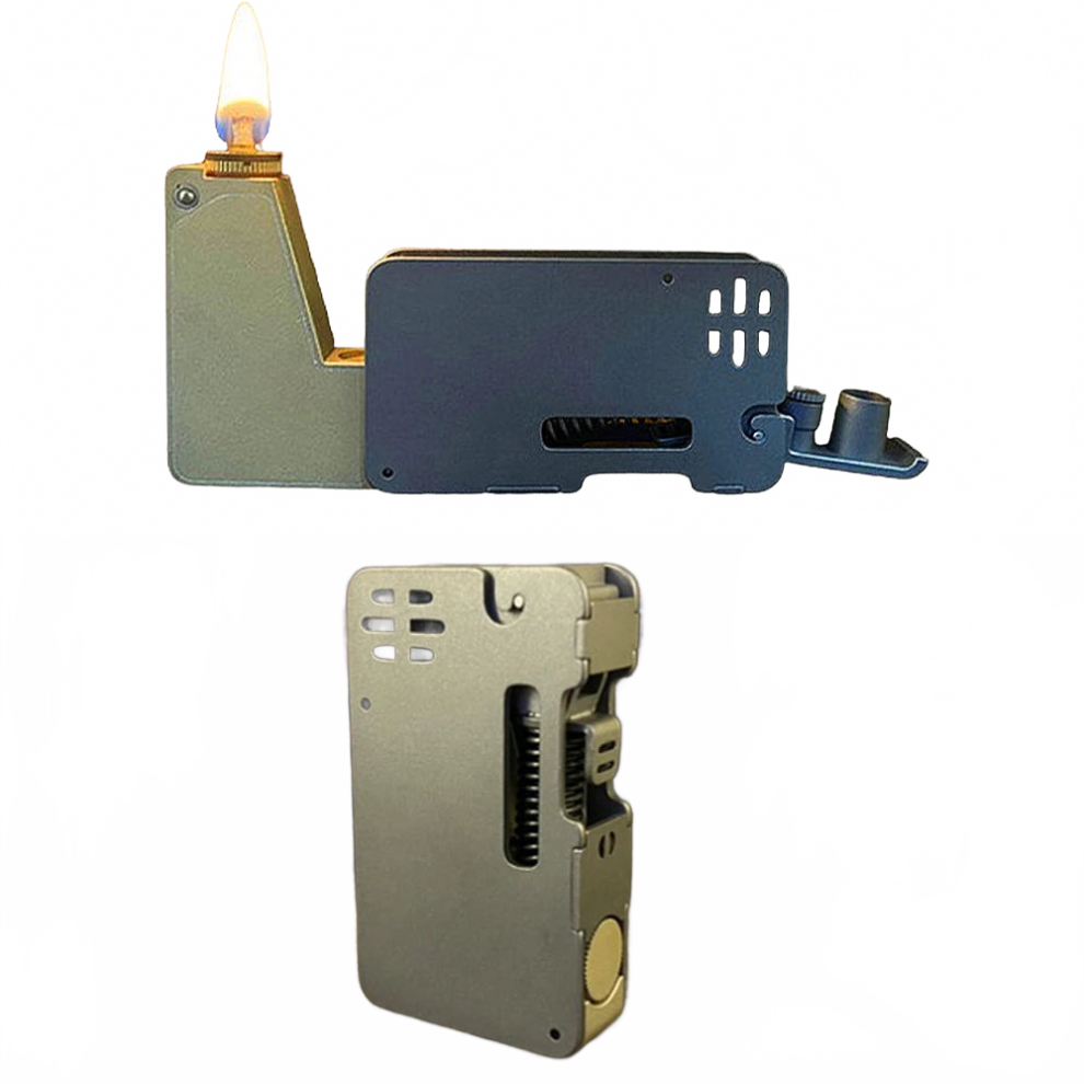 Exclusive Titanium & Brass Catapult Kerosene Lighter - Unique Edc Design With Mechanical Precision 7445008061081