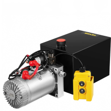 Compacte 6-quart enkele werking hydraulische krachtunit, 3200 PSI, 12V DC voor dumptrailers en autoliften