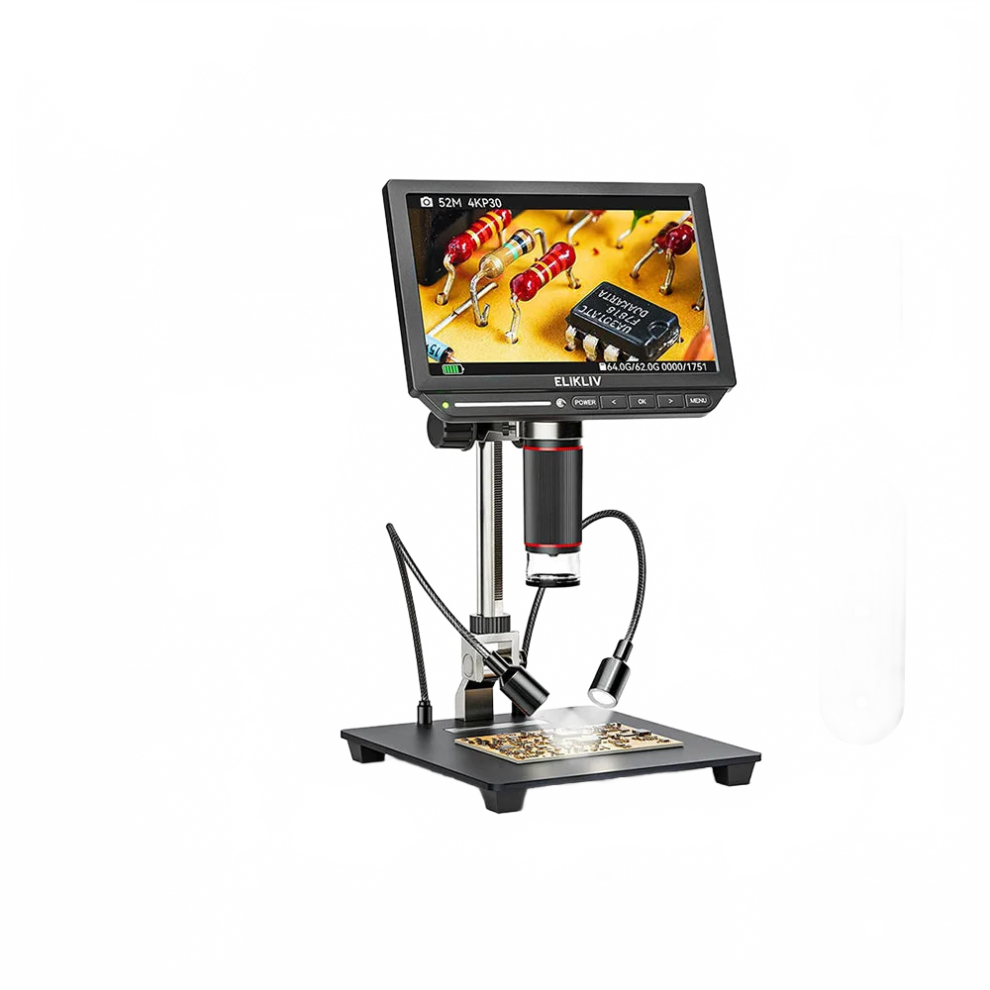 Elikliv Em4k 4K Hdmi Digital Microscope - 8-2000X Magnification, Perfect For Electronics, Pcb Inspection & Repair With 10 Adjustable Stand 313112795796