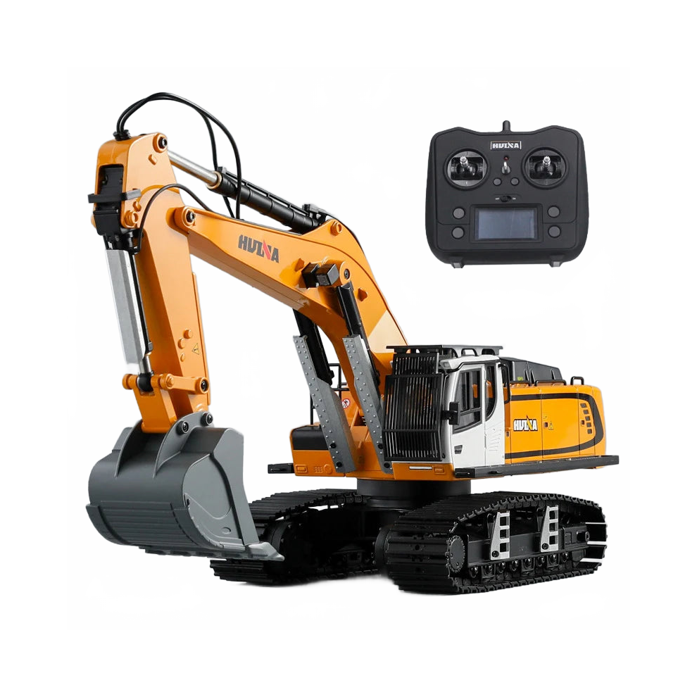 Huina 1/14 Scale Rc Excavator 599 Metal Rtr Remote Control Digger With Lights - Kabolite Heavy Machine Model For Fun And Play 711181200508