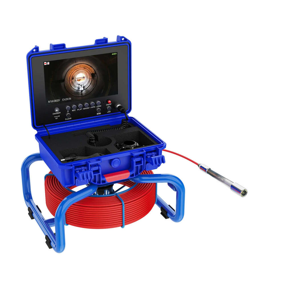 9-Inch Dvr Sewer Inspection Camera With Meter Counter And Self-Leveling 512Hz Endoscope Borescope 726084680982