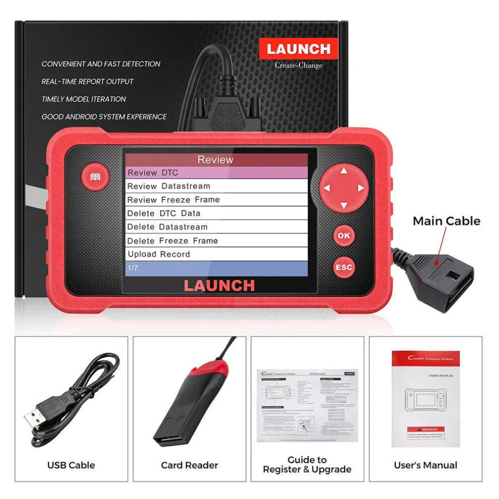 Launch Crp123 V2.0 Obd2 Scanner: 4-System Auto Diagnostic Tool With Oil Reset, Throttle Adaption, Sas Service & Lifetime Free Updates 7445005965924