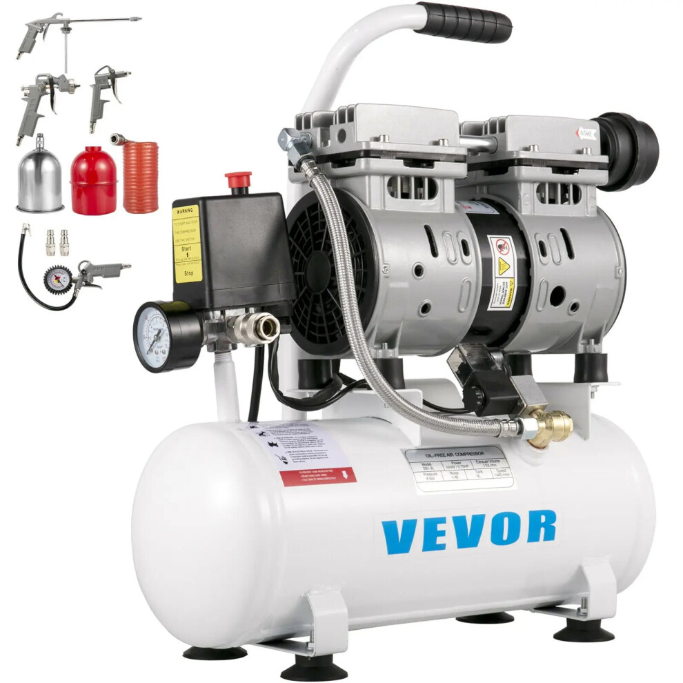 Oil-Free Silent Air Compressor Kit With Spray & Blow Gun - 9L/30L Capacity For Home Repair & Tire Inflation 7445004381381
