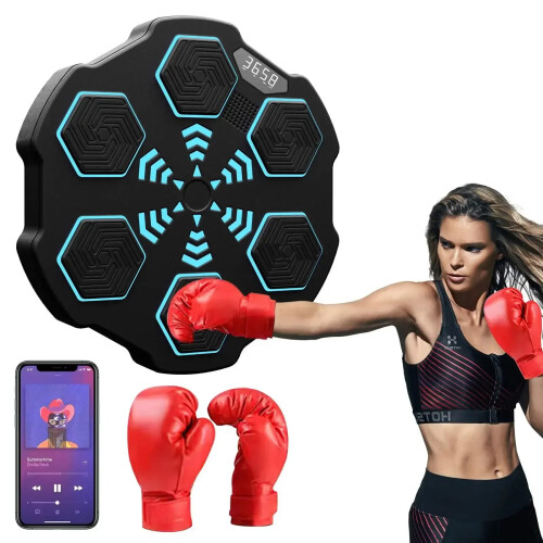 Smart LED Bluetooth Music Boxing Pad - Wall-Mounted Stress Relief & Training Device