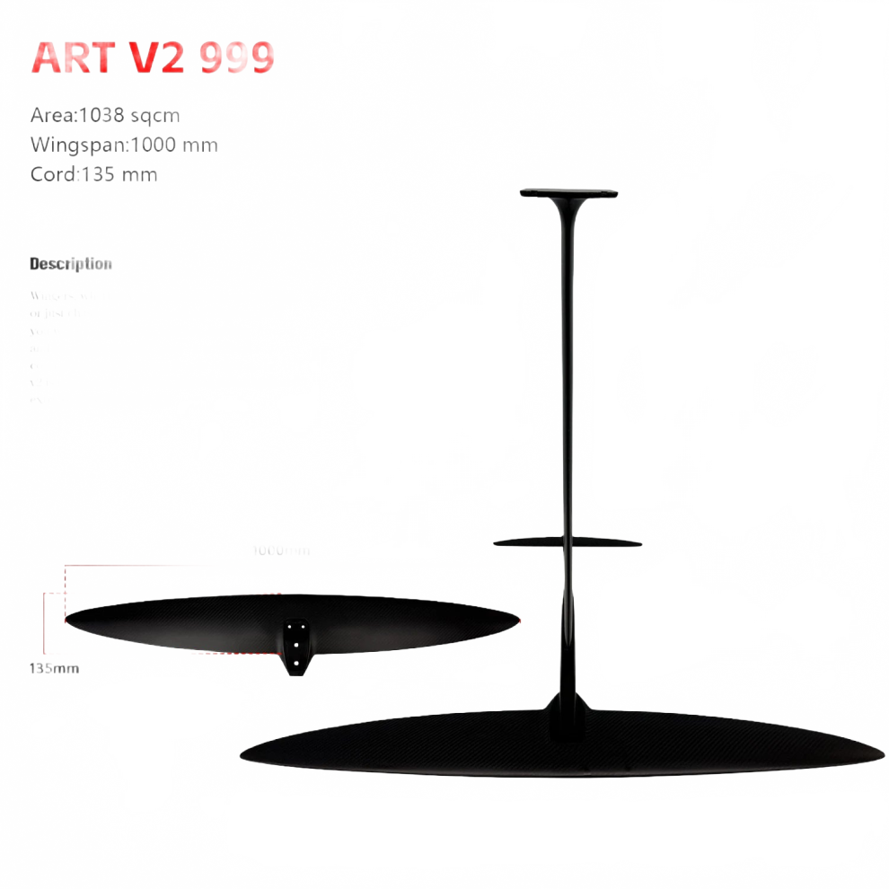 Gy Art V2 999 High-Performance Carbon Fiber Hydrofoil - 1038Sqcm Spitfire-Style For Paddle Board & Kitesurfing 313106878856