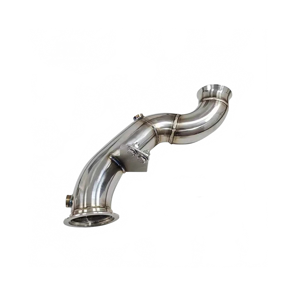 Mercedes Benz W205 C300 Polished Decat Downpipe - Catless Exhaust For Lhd Models 313027120157