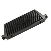 Universele zwarte voorintercooler buis en koelribben - 600x300x76mm, 3 inlaat/uitlaat