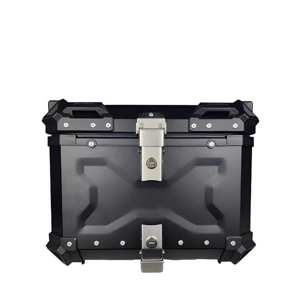 Waterproof Aluminum Motorcycle Tail Box - Secure Key Lock Luggage Storage Trunk (45L, 55L, 65L) 7445001337398