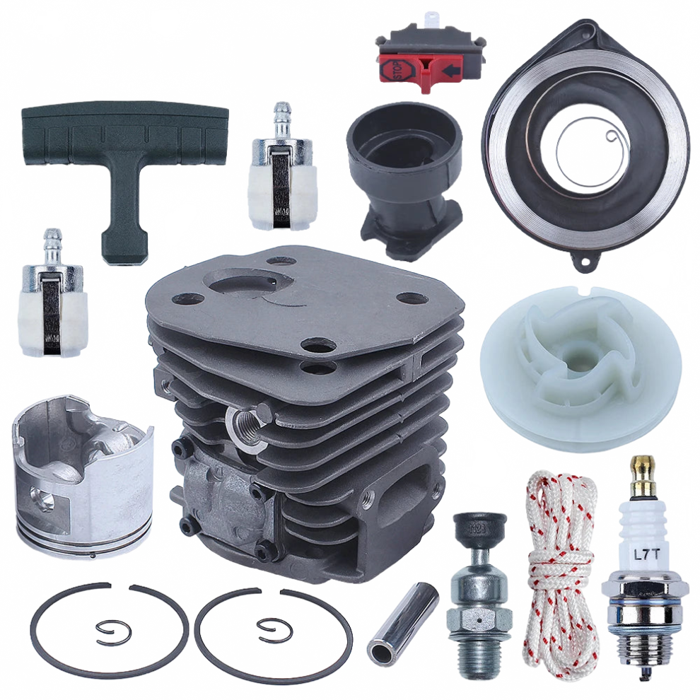 High-Performance 45Mm Big Bore Cylinder Piston Kit With Decompression Valve For Husqvarna 353, 351, 350, 346 - Includes Intake Manifold 705353785351