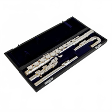 Parel Fluit PFA-201U Altfluit in G - 16 Gesloten Toetsen, Zilvergeplateerd, Professioneel Muziekinstrument met Koffer