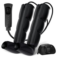 HealthPal 12-Chamber Therapy Heat & Air Compression Leg Massager for Pain Relief & Circulation Enhancement