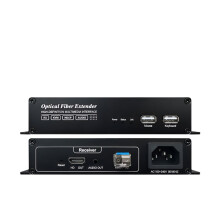 HTR1L HD Video Fiber Extender - 1080p, LC Connector, KVM Support, 20km Transmission
