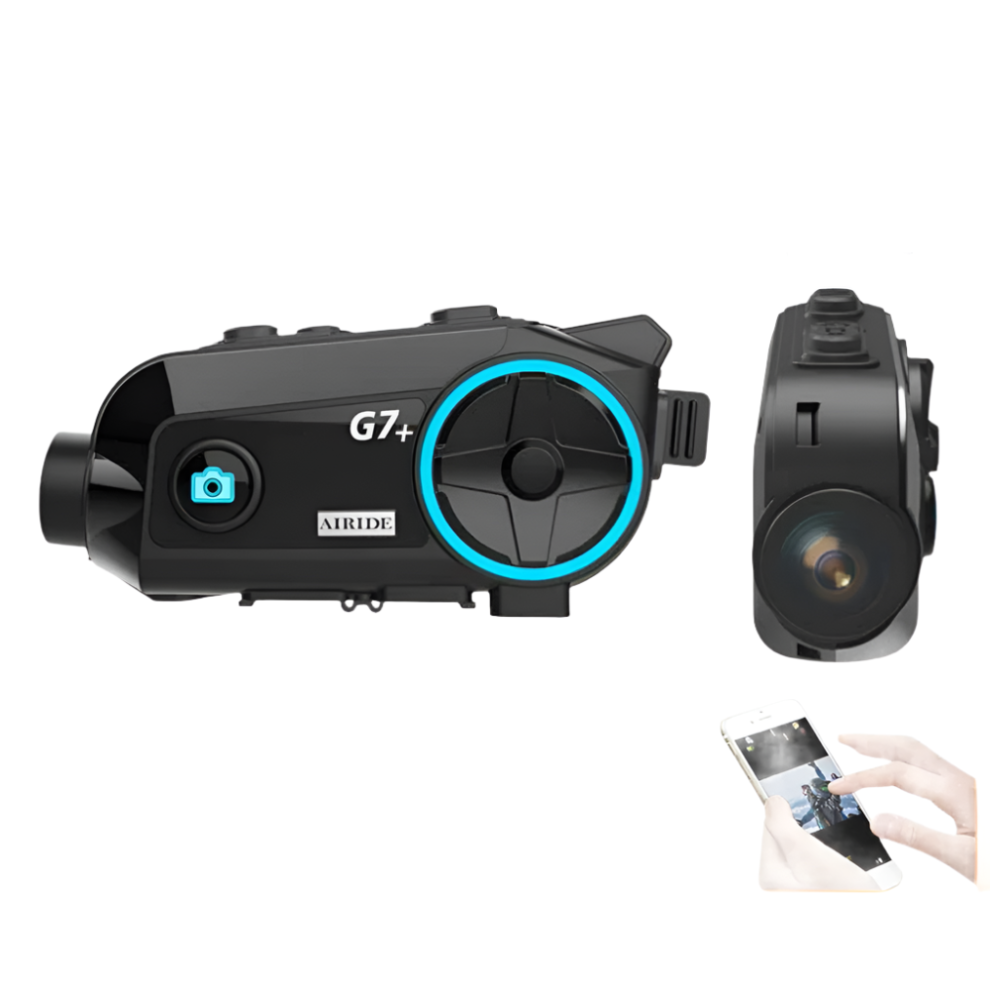 G7 Motorcycle Intercom Helmet Dash Cam with Bluetooth Headsets - Handsfree Communicator & 1080p HD Video Recorder Interphone-image-OPC-PHPZN2X-NEW