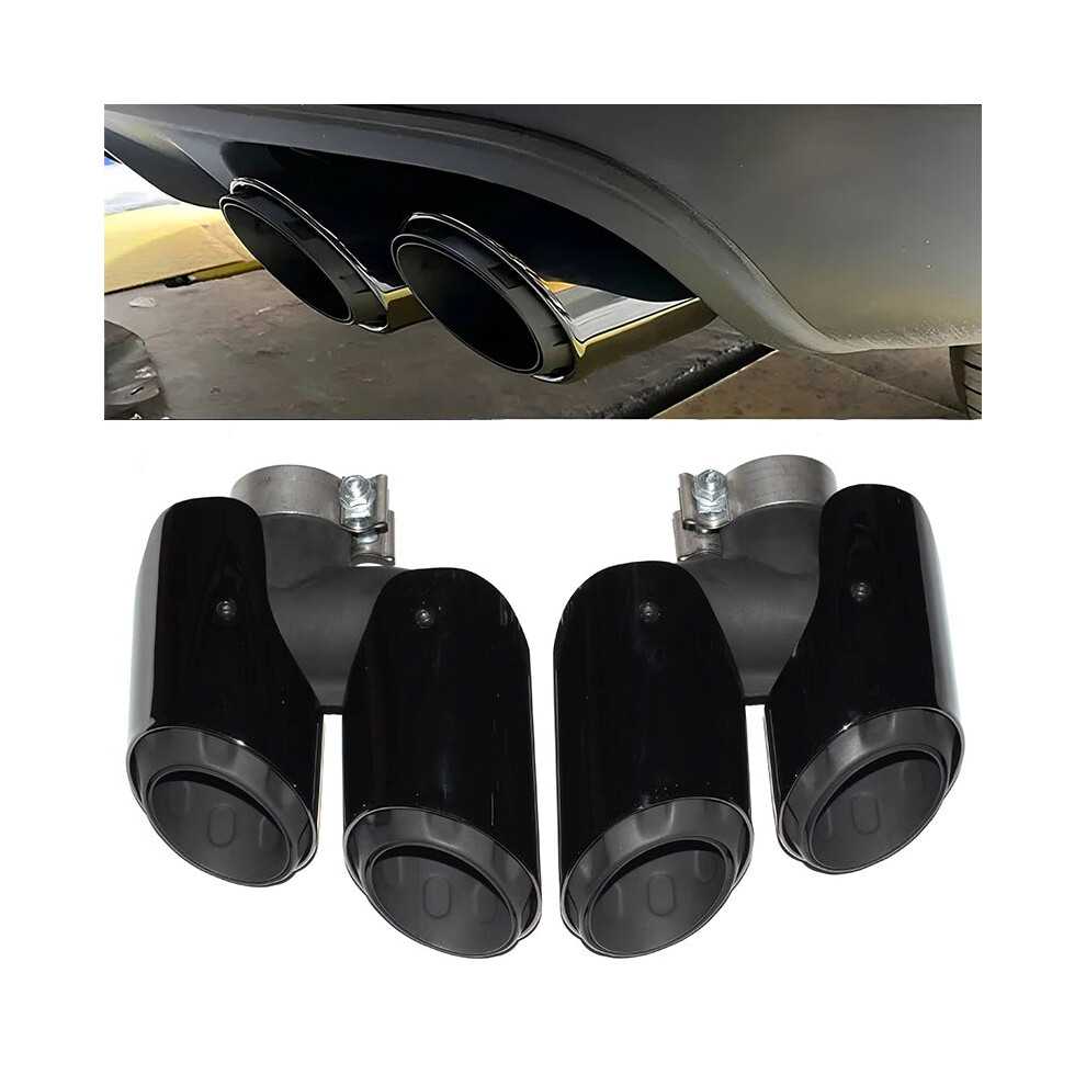 Porsche Macan 95B Exhaust Pipe Upgrade (2014-2024) - Stainless Steel Triple Layer Gts Muffler Tip Nozzle Black 313027077086